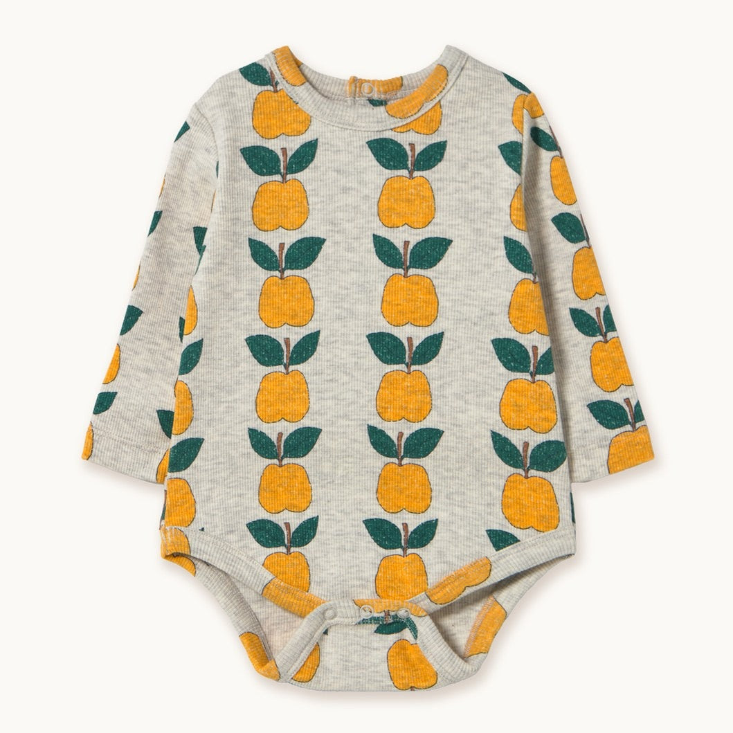 【tinycottons】APPLES RIB BODY light cream heather ロンパース 6m,9m,12m  | Coucoubebe/ククベベ