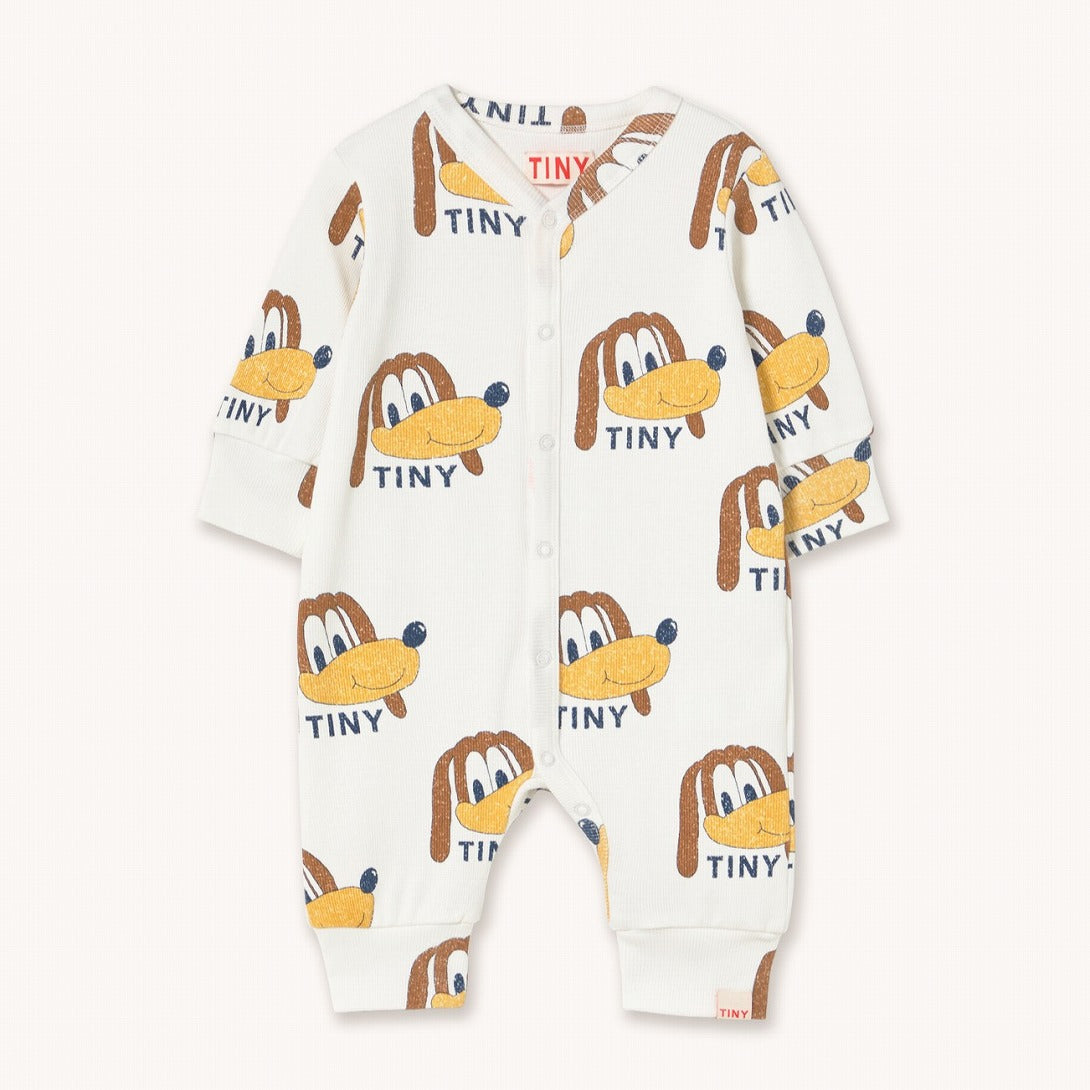 【tinycottons】DOGS RIB ONE-PIECE off-white ロンパース 6m,9m,12m,18m  | Coucoubebe/ククベベ