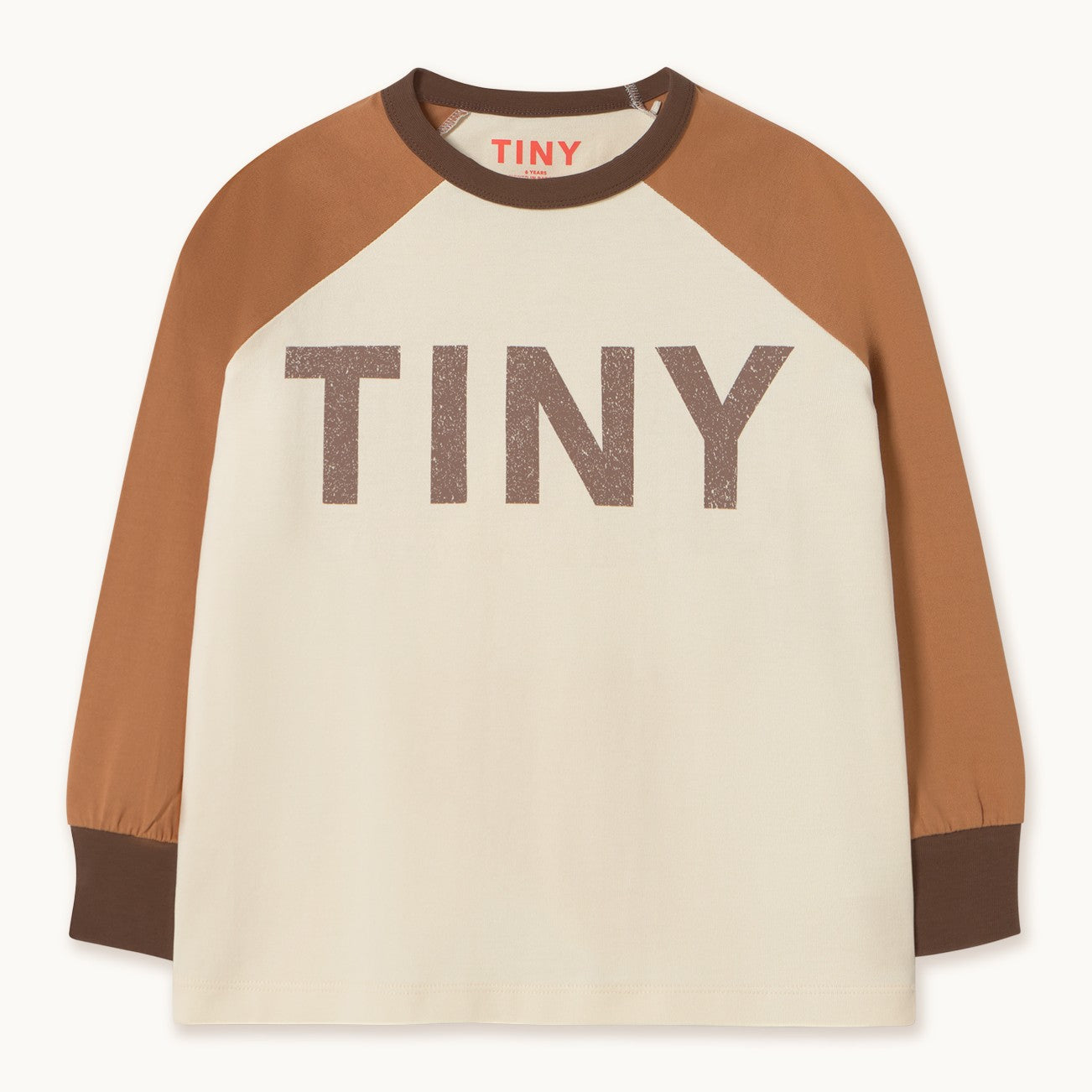 【tinycottons】TINY COLOR BLOCK RAGLAN SLEEVE TEE light cream Tシャツ 2y,3y,4y  | Coucoubebe/ククベベ