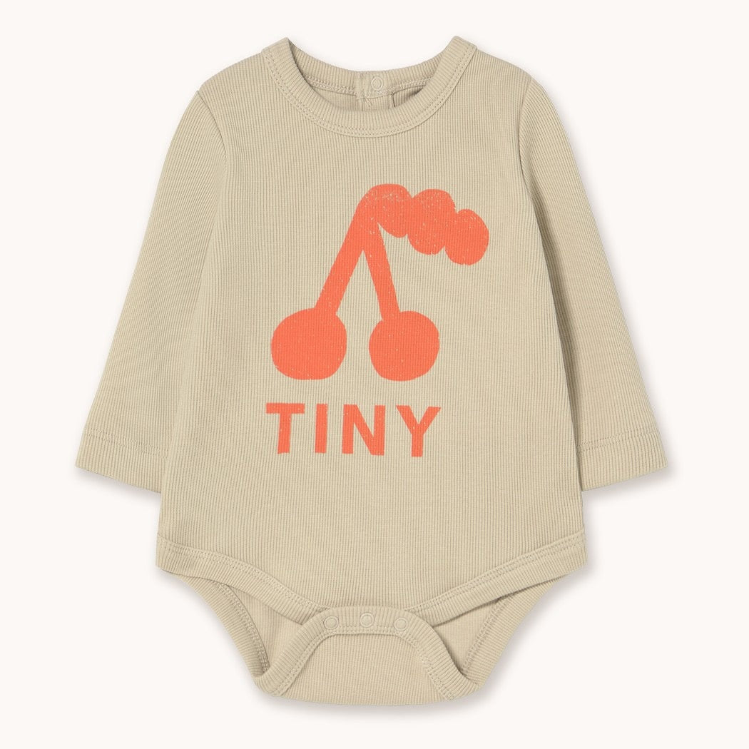 【tinycottons】CHERRY GRAPHIC RIB BODY dark vanilla ロンパース 6m,9m,12m  | Coucoubebe/ククベベ