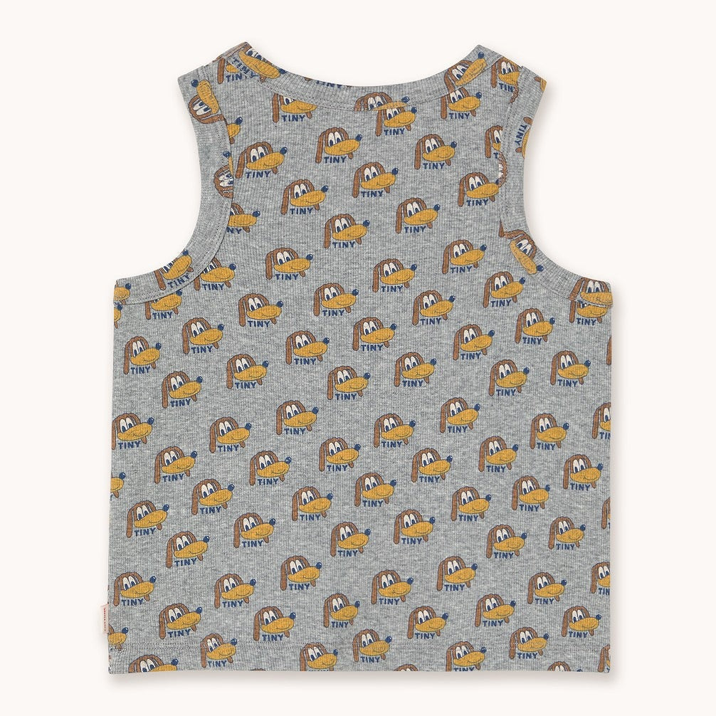【tinycottons】DOGS TANK TOP medium grey heather タンクトップ 6y  | Coucoubebe/ククベベ