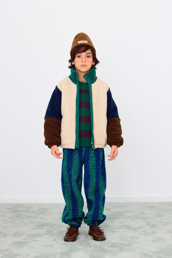 【tinycottons】COLOR BLOCK POLAR SHERPA JACKET dark green ジャケット 2y,3y,4y  | Coucoubebe/ククベベ