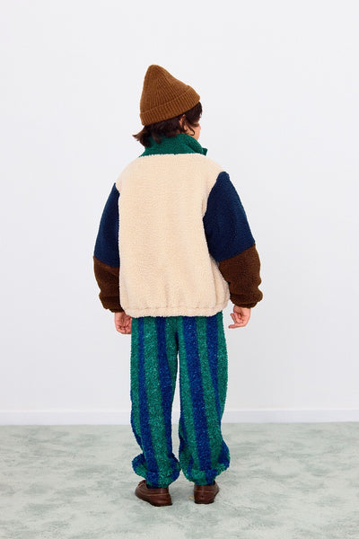 【tinycottons】COLOR BLOCK POLAR SHERPA JACKET dark green ジャケット 2y,3y,4y（Sub Image-4） | Coucoubebe/ククベベ