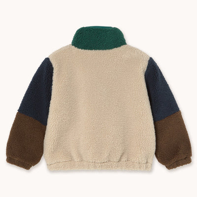 【tinycottons】COLOR BLOCK POLAR SHERPA JACKET dark green ジャケット 2y,3y,4y（Sub Image-2） | Coucoubebe/ククベベ
