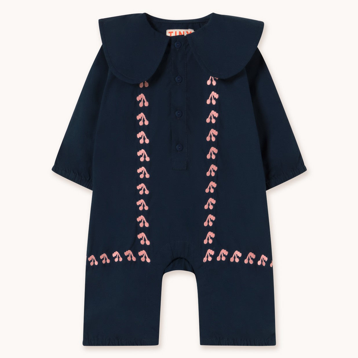 【tinycottons】MINI CHERRIES ONE-PIECE navy ロンパース 9m,12m,18m  | Coucoubebe/ククベベ