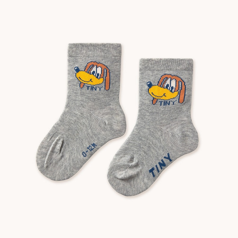 【tinycottons】DOG MEDIUM SOCKS medium grey heather 靴下 12-24m,2-4y,5-8y  | Coucoubebe/ククベベ