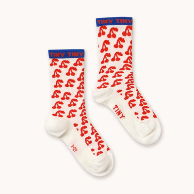 【tinycottons】CHERRIES MEDIUM SOCKS off-white 靴下 12-24m,2-4y,5-8y（Sub Image-4） | Coucoubebe/ククベベ