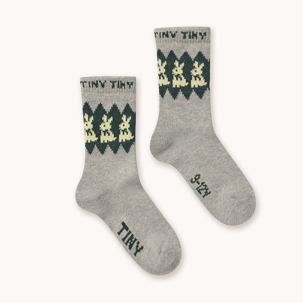 【tinycottons】RABBITS WOOL MEDIUM SOCKS teal 靴下 12-24m,2-4y,5-8y  | Coucoubebe/ククベベ