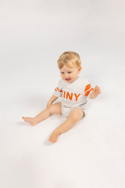 【tinycottons】STRIPES LOGO BODY light grey heather ロンパース 6m,9m,12m（Sub Image-3） | Coucoubebe/ククベベ