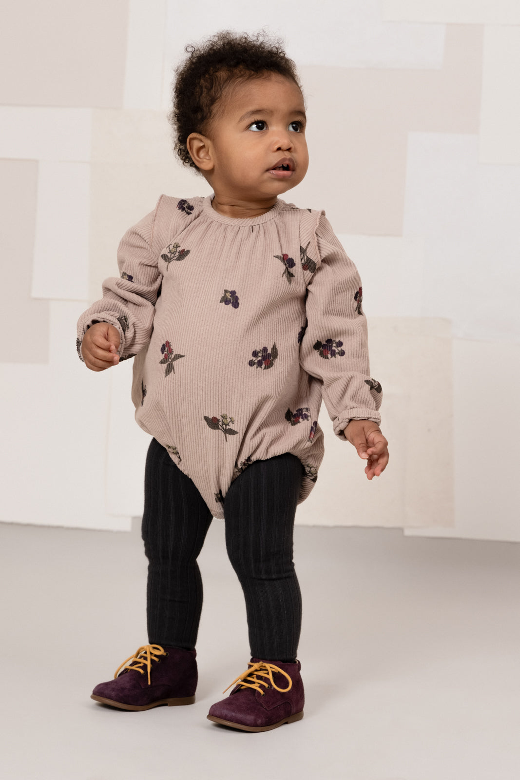 【STUDIO BOHEME】【9月上旬発送】ESMÉE ROMPER LIGHT MAUVE/BLACKBERRIES ロンパース 6m,12m,18m  | Coucoubebe/ククベベ