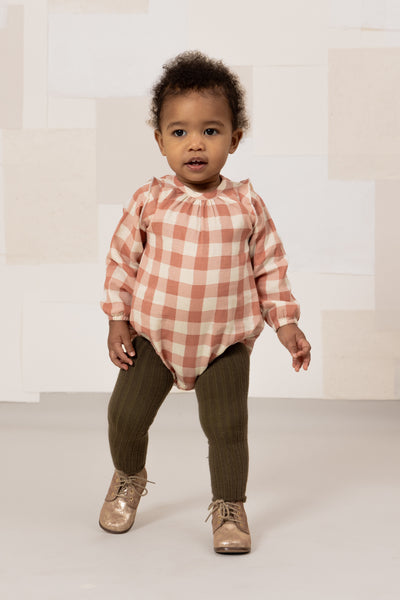 【STUDIO BOHEME】【9月上旬発送】ESMÉE ROMPER PINK GINGHAM ロンパース 6m,12m,18m（Sub Image-2） | Coucoubebe/ククベベ