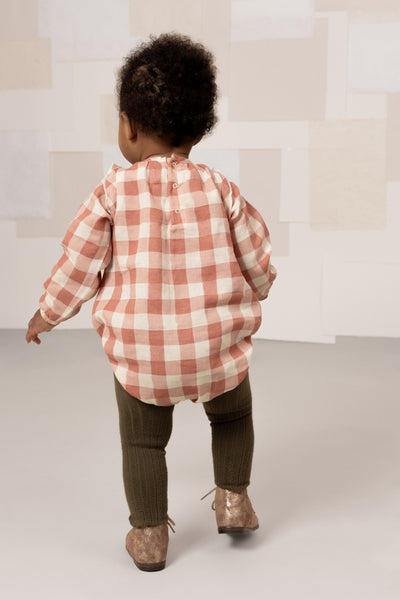【STUDIO BOHEME】【9月上旬発送】ESMÉE ROMPER PINK GINGHAM ロンパース 6m,12m,18m（Sub Image-4） | Coucoubebe/ククベベ