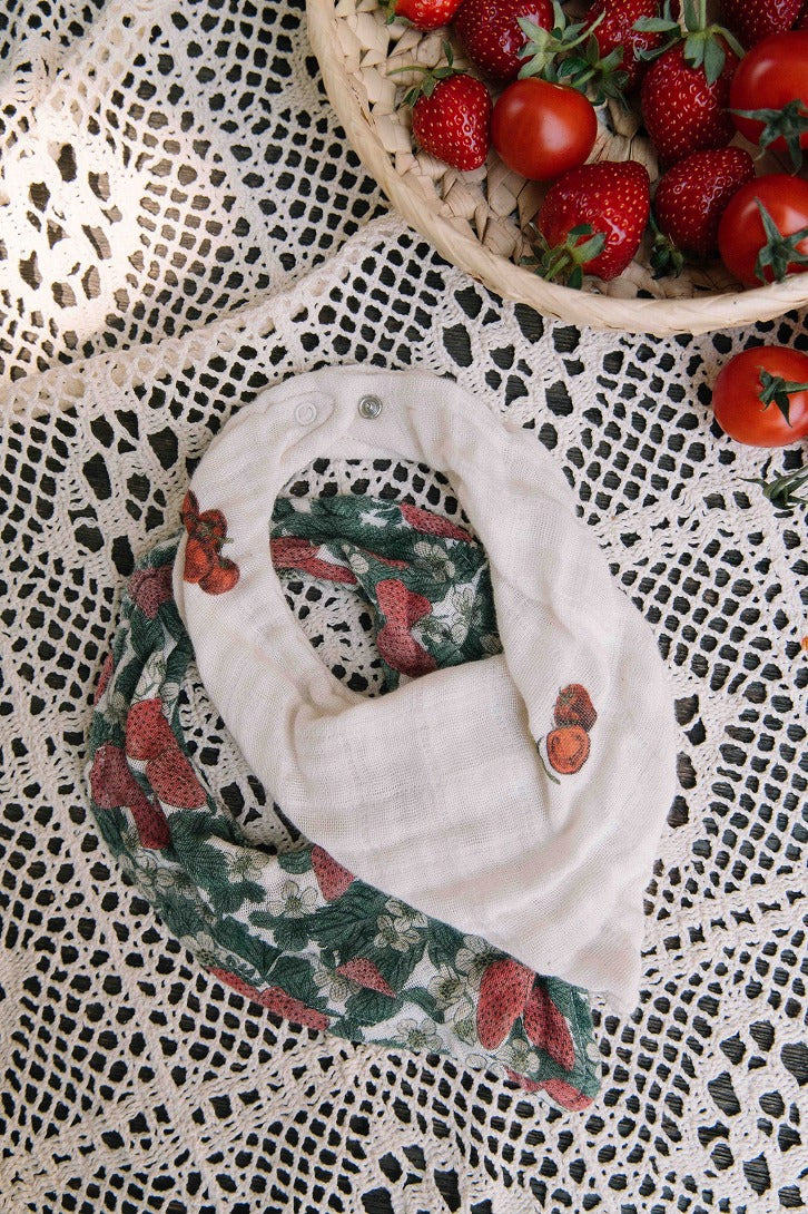 【STUDIO BOHEME】BANDANA BIB ABEL ECRU TOMATO ビブ  | Coucoubebe/ククベベ