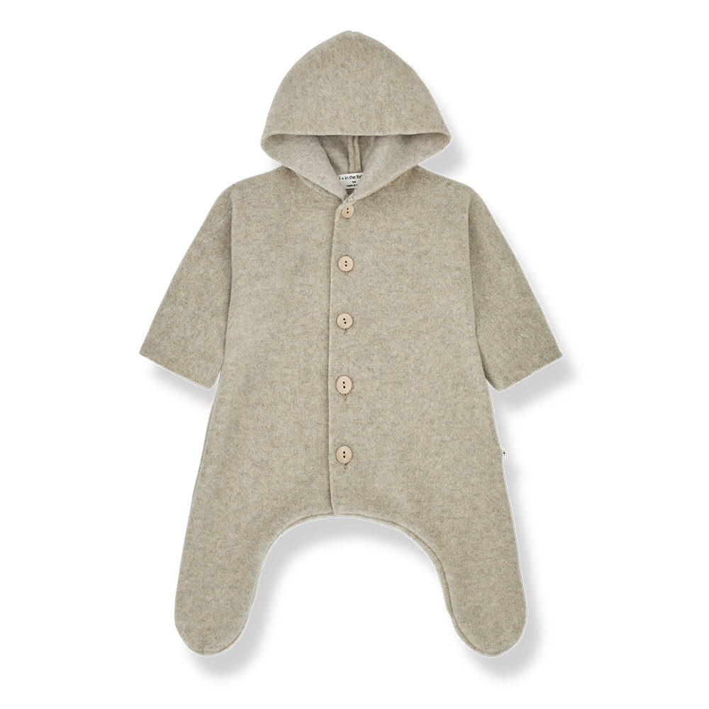 【1＋in the family】【40%OFF】BEATE beige フード付きジャンプスーツ 6m,9m,12m  | Coucoubebe/ククベベ