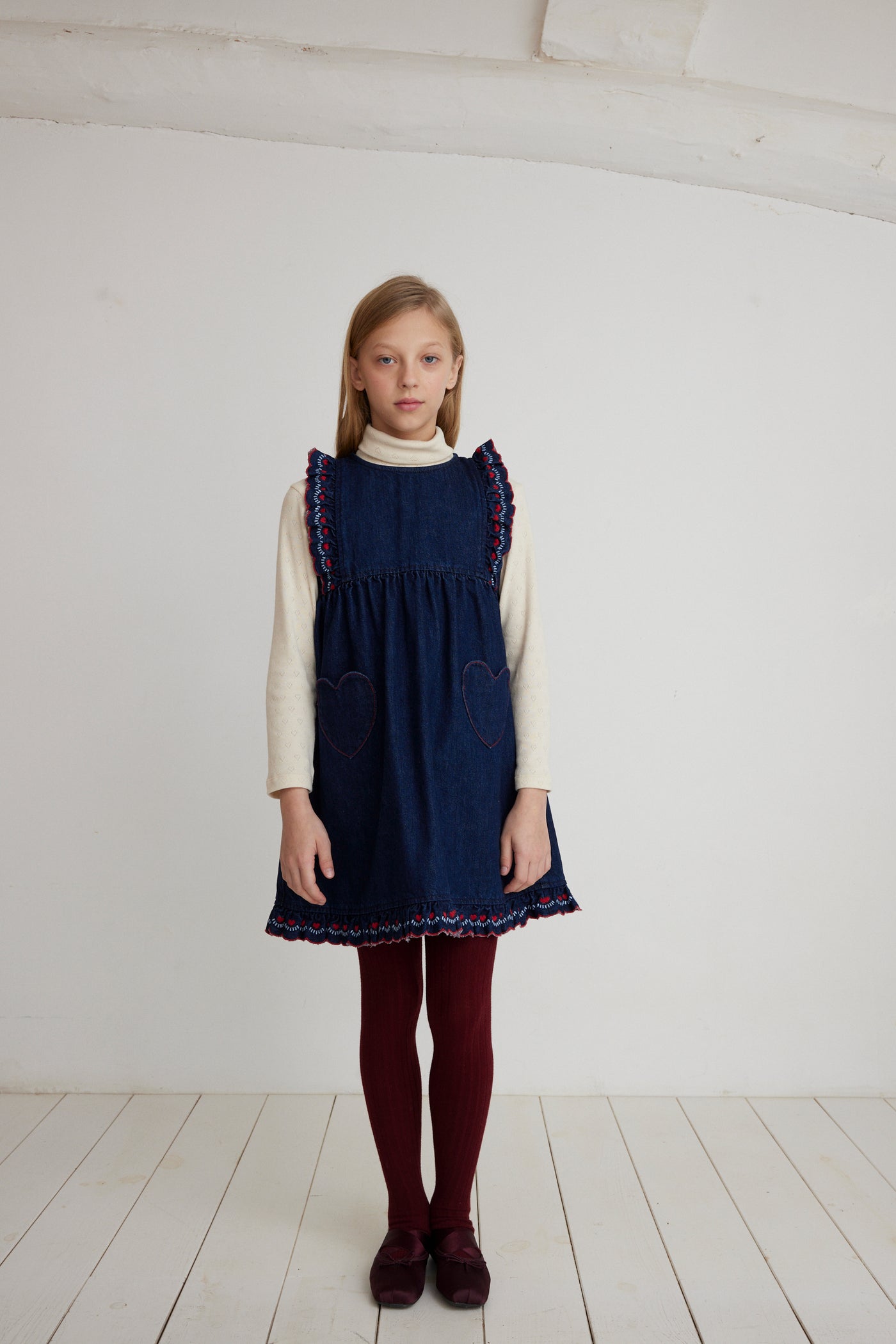 【Bebe Organic】Tessa Apron Dress Denim ワンピース 2Y,4Y  | Coucoubebe/ククベベ