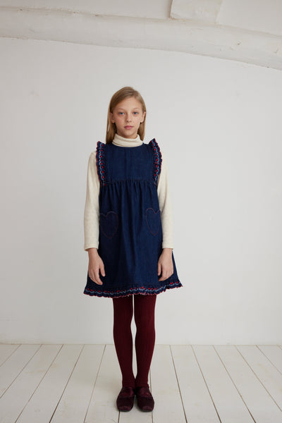 【Bebe Organic】Tessa Apron Dress Denim ワンピース 2Y,4Y（Sub Image-2） | Coucoubebe/ククベベ