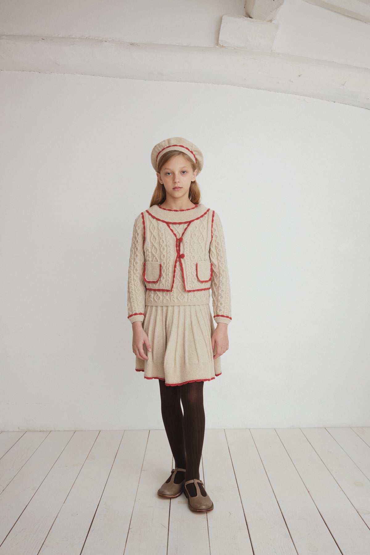 【Bebe Organic】Sienna Beret Natural Knit 帽子1,2  | Coucoubebe/ククベベ