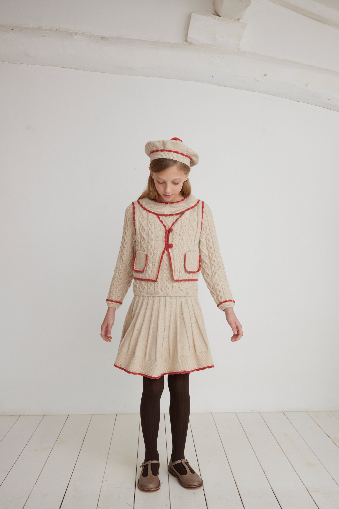 【Bebe Organic】Sienna Skirt Natural Knit スカート 2Y,4Y  | Coucoubebe/ククベベ
