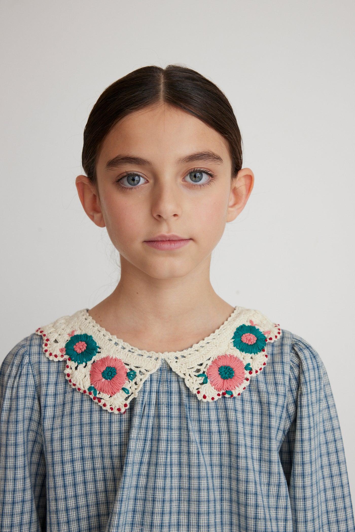 【Bebe Organic】Rhea Blouse Blue Check ブラウス 2Y,4Y  | Coucoubebe/ククベベ