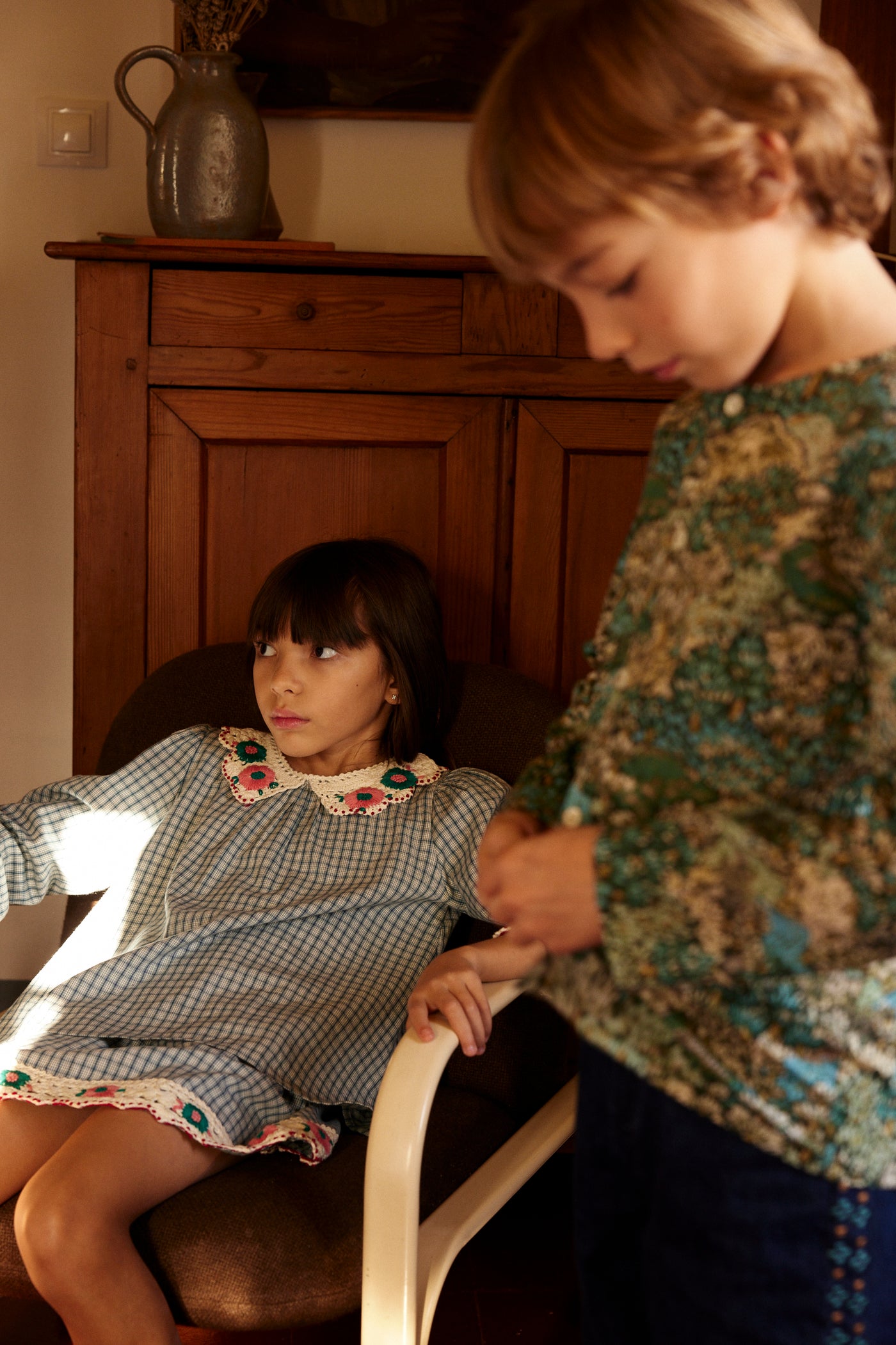 【Bebe Organic】Rhea Blouse Blue Check ブラウス 2Y,4Y  | Coucoubebe/ククベベ