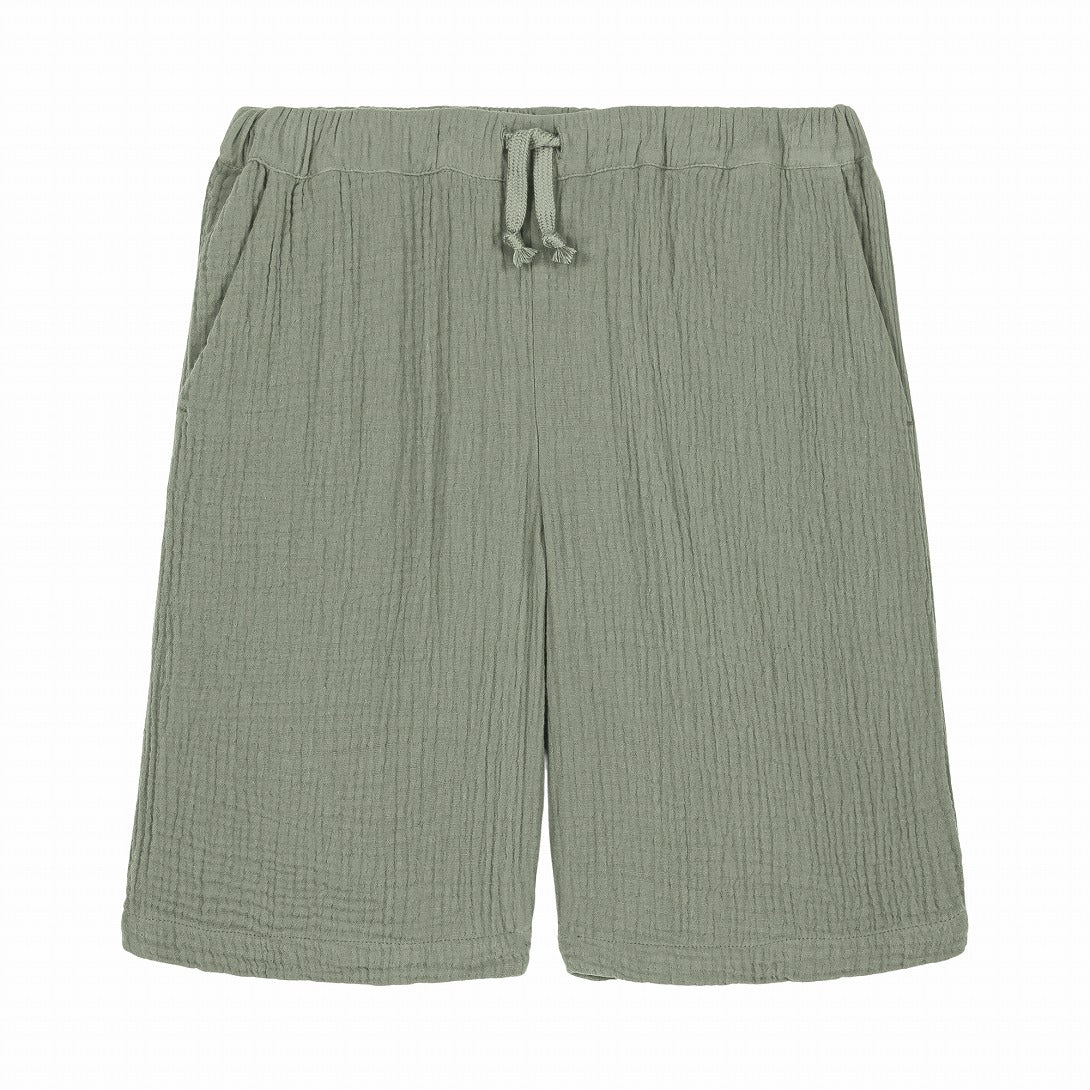 【STUDIO BOHEME】【予約】　BERMUDA BASILE GREEN GREY ショートパンツ 12m,18m,24m,36m,4y,6y  | Coucoubebe/ククベベ