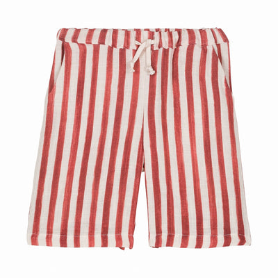 【STUDIO BOHEME】【予約】　BERMUDA BASILE STRIPES BRICK-RED ショートパンツ 12m,18m,24m,36m（Sub Image-1） | Coucoubebe/ククベベ