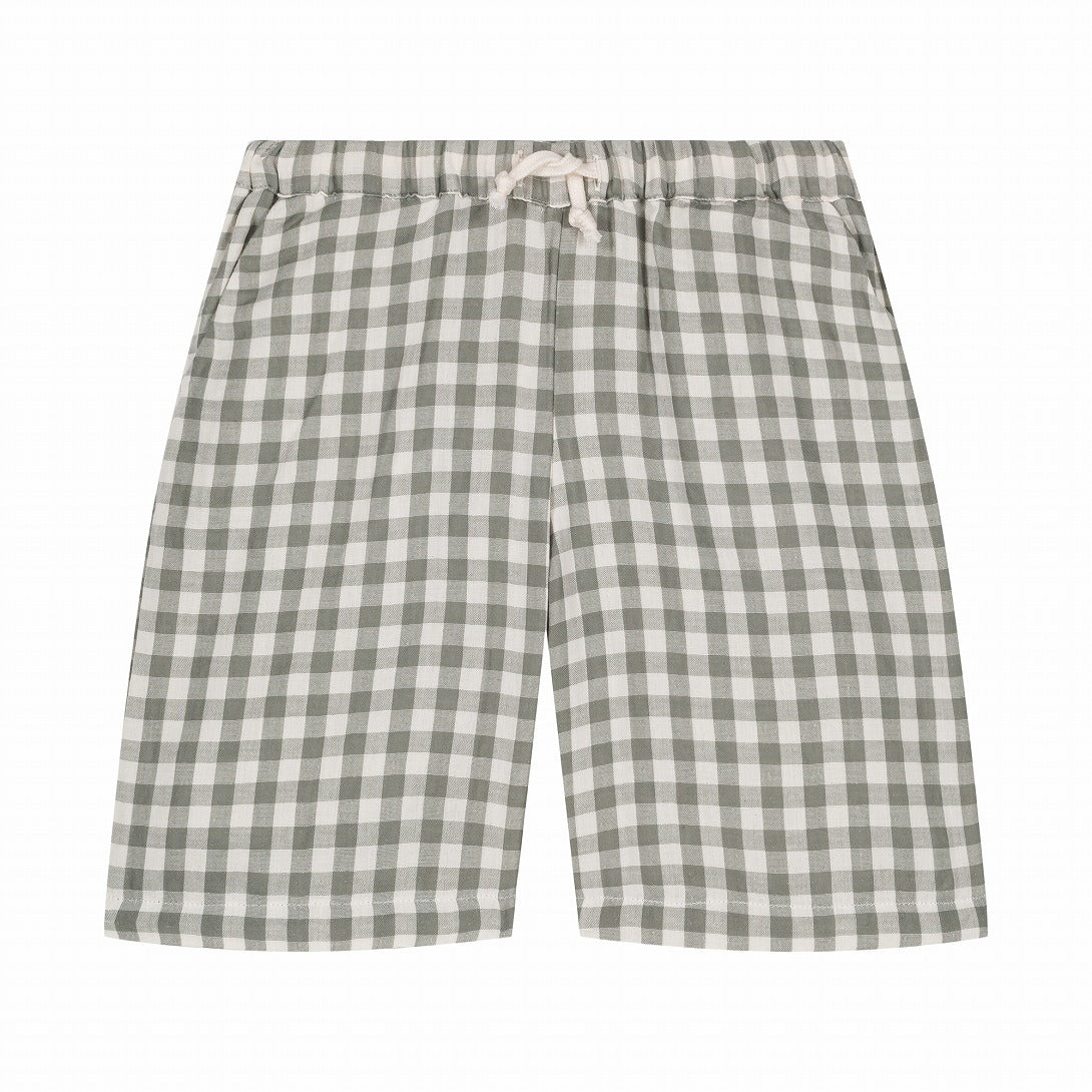 【STUDIO BOHEME】【予約】BERMUDA BASILE GINGHAM GREY GREEN ショートパンツ 12m,18m,24m,36m  | Coucoubebe/ククベベ