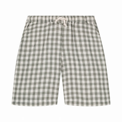 【STUDIO BOHEME】【予約】BERMUDA BASILE GINGHAM GREY GREEN ショートパンツ 12m,18m,24m,36m（Sub Image-1） | Coucoubebe/ククベベ