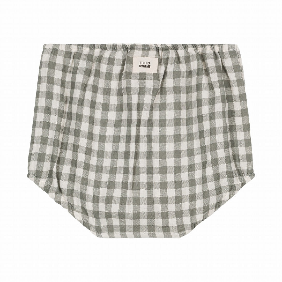 【STUDIO BOHEME】BLOOMERS AMI GINGHAM GREY GREEN ブルマ 6m,12m,18m,24m  | Coucoubebe/ククベベ