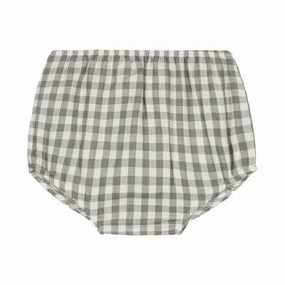 【STUDIO BOHEME】BLOOMERS AMI GINGHAM GREY GREEN ブルマ 6m,12m,18m,24m（Sub Image-1） | Coucoubebe/ククベベ