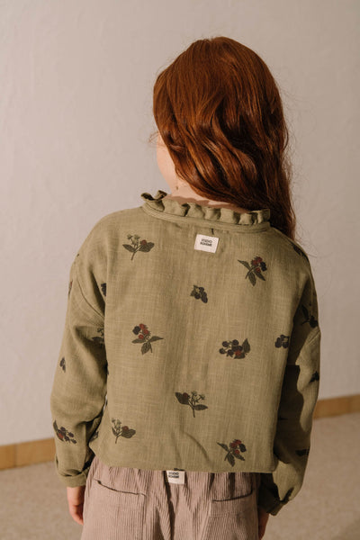 【STUDIO BOHEME】【9月上旬発送】OLYMPE BLOUSE GREEN ALOE/BLACKBERRIES ブラウス 12m,18m,24m,36m,4y（Sub Image-6） | Coucoubebe/ククベベ