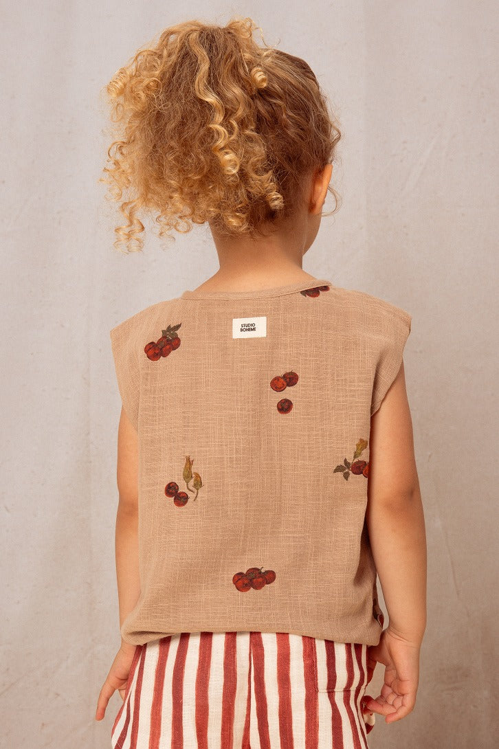 【STUDIO BOHEME】【予約】　BLOUSE ROMAN NOUGAT TOMATO ブラウス 12m,18m,24m,36m,4y  | Coucoubebe/ククベベ