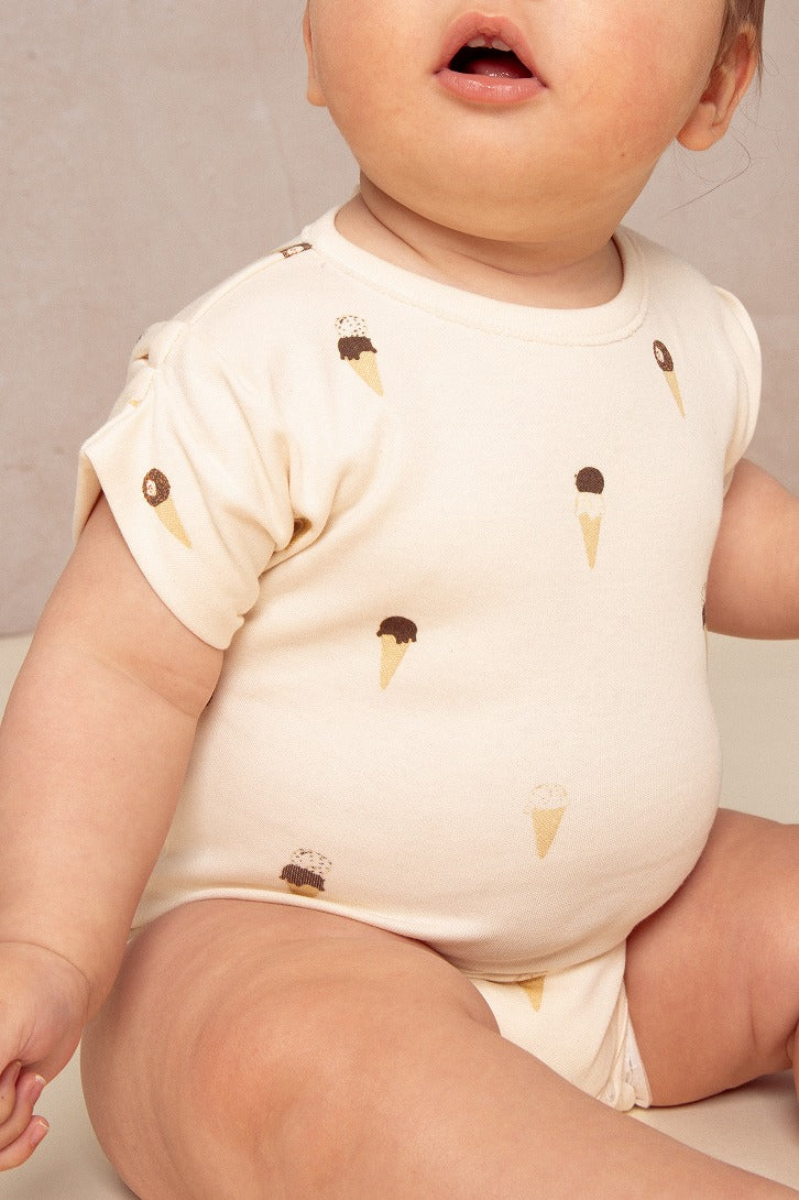 【STUDIO BOHEME】BODYSUIT BAMA ECRU ICECREAM ロンパース 6m,12m,18m  | Coucoubebe/ククベベ