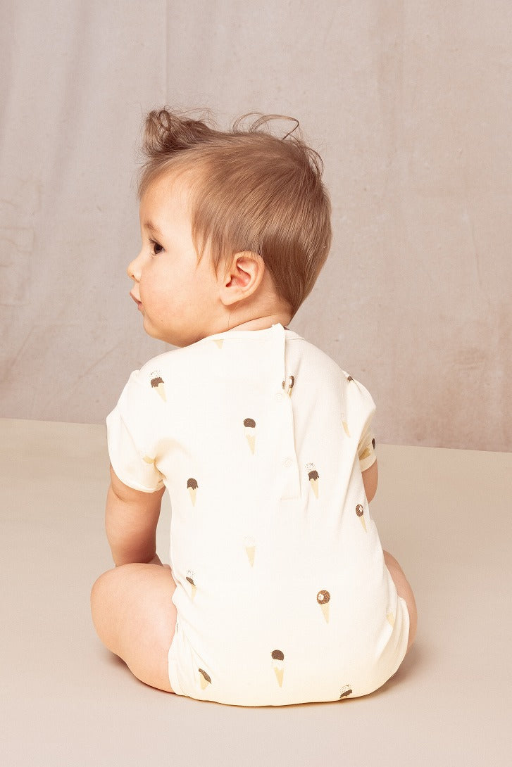 【STUDIO BOHEME】BODYSUIT BAMA ECRU ICECREAM ロンパース 6m,12m,18m  | Coucoubebe/ククベベ