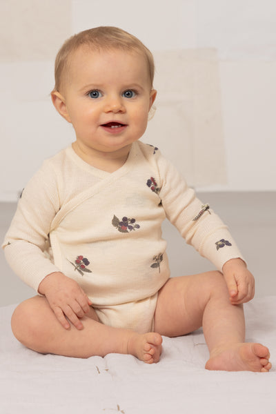 【STUDIO BOHEME】【9月上旬発送】HOHO BODYSUIT ECRU/BLACKBERRIES ロンパース 3m,6m（Sub Image-3） | Coucoubebe/ククベベ