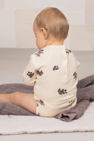 【STUDIO BOHEME】【9月上旬発送】LALA BODYSUIT ECRU/BLACKBERRIES ロンパース 6m,12m（Sub Image-3） | Coucoubebe/ククベベ