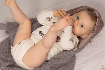 【STUDIO BOHEME】【9月上旬発送】LALA BODYSUIT ECRU/BLACKBERRIES ロンパース 6m,12m（Sub Image-4） | Coucoubebe/ククベベ