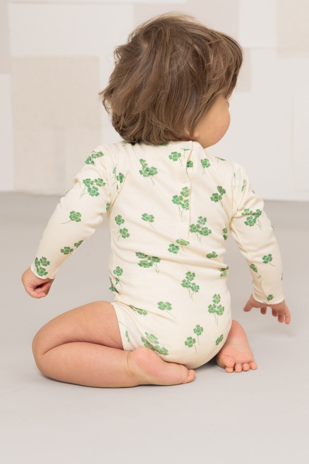 【STUDIO BOHEME】【9月上旬発送】LALA BODYSUIT GREY/CLOVERS ロンパース 6m,12m  | Coucoubebe/ククベベ