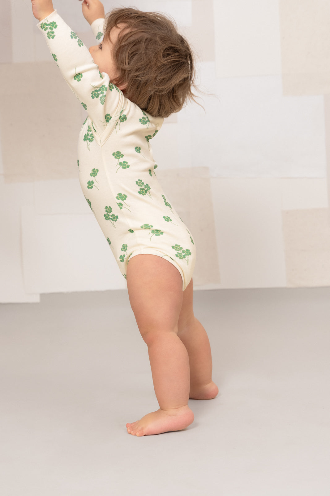 【STUDIO BOHEME】【9月上旬発送】LALA BODYSUIT GREY/CLOVERS ロンパース 6m,12m  | Coucoubebe/ククベベ