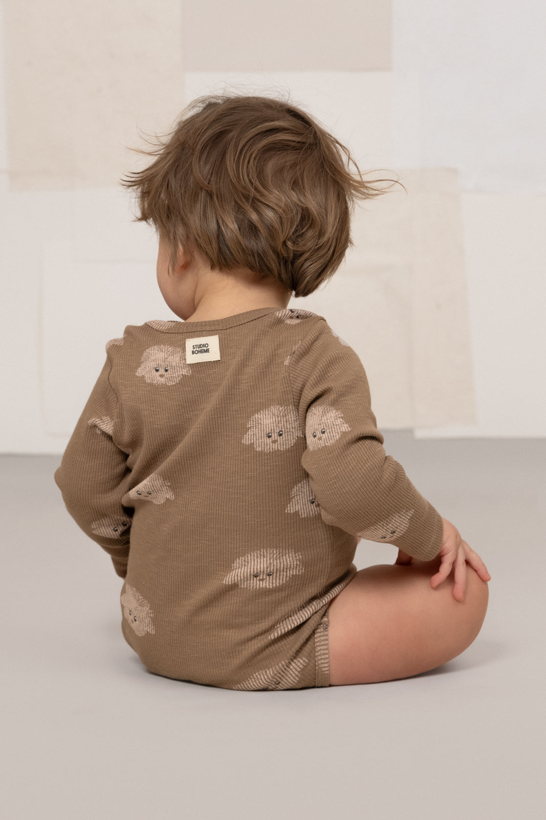 【STUDIO BOHEME】【9月上旬発送】WOODY BODYSUIT MOCHA/DOGS ロンパース 6m,12m  | Coucoubebe/ククベベ