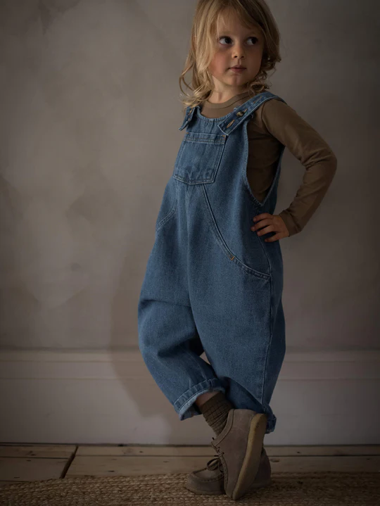 THE SIMPLE FOLK】The Oversized Denim Dungaree light denim