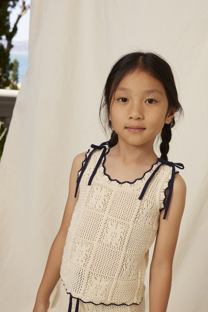 Bebe Organic】【30%OFF】Elina Top Natural Lace Kit タンクトップ 2Y