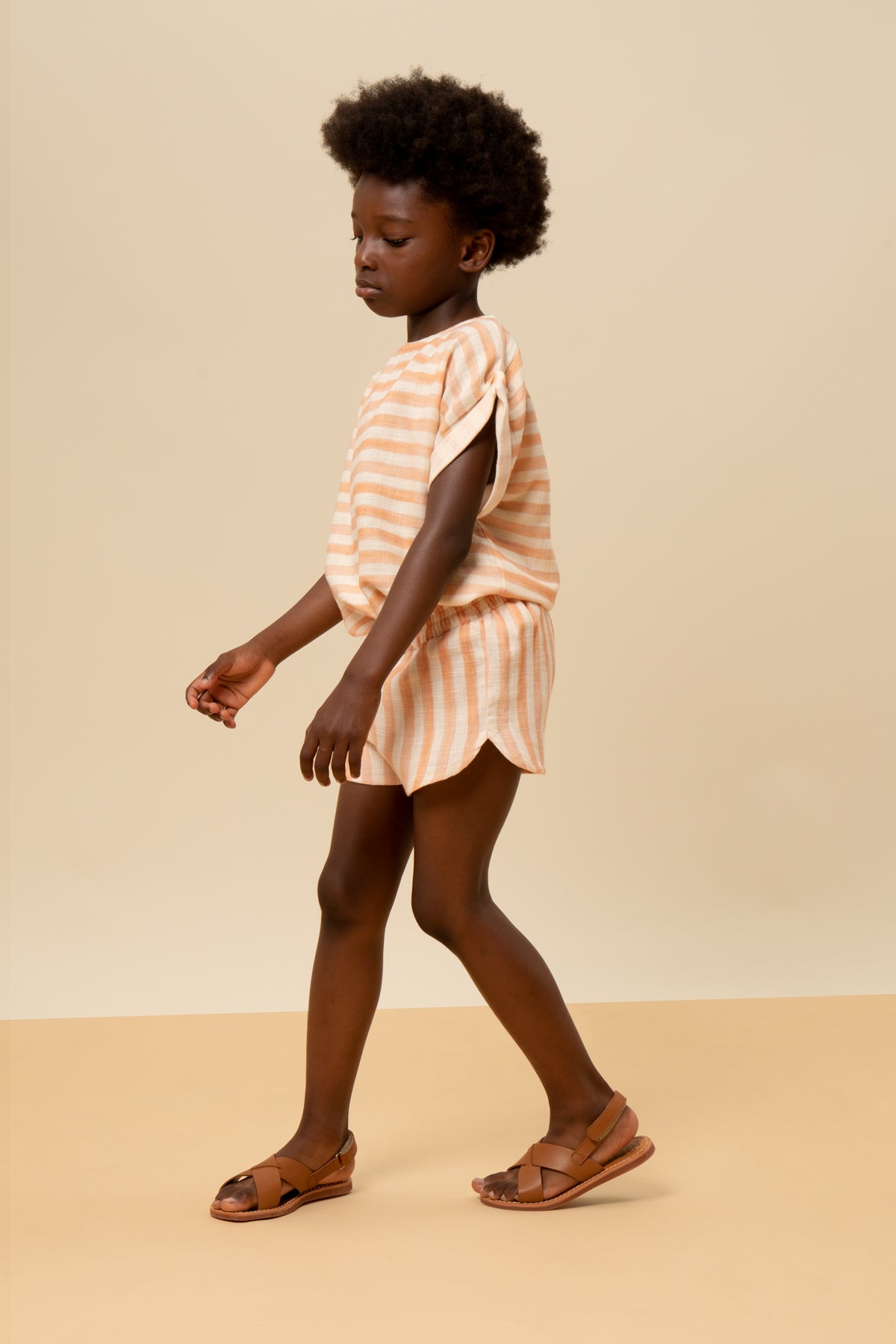 【STUDIO BOHEME】【40%OFF】SHORTS GEORGETTE NUDE STRIPES ショートパンツ 36m,4y  | Coucoubebe/ククベベ