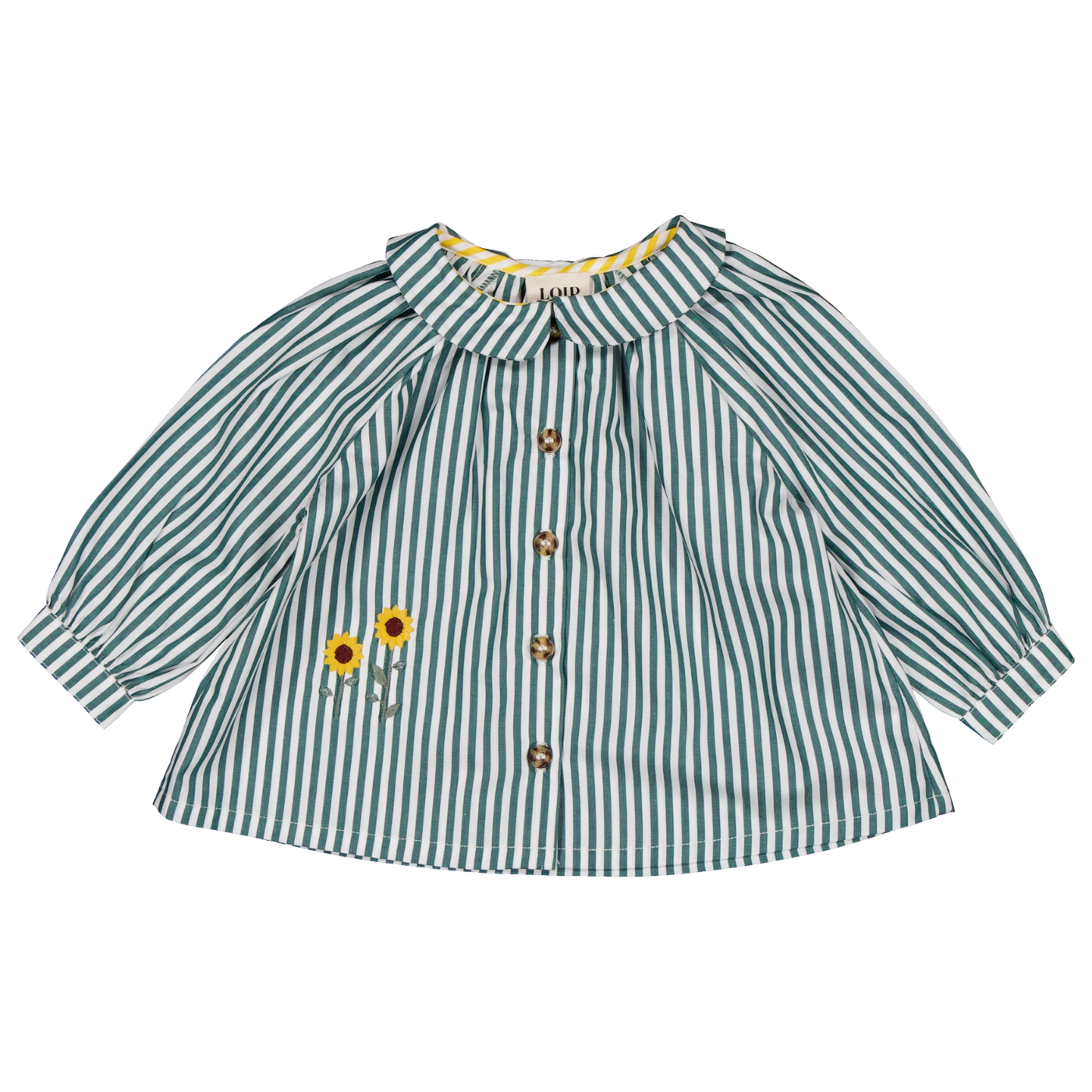 【LOIR Paris】Chemise CEZANNE GREEN STRIPES シャツ 18m,24m,36m  | Coucoubebe/ククベベ