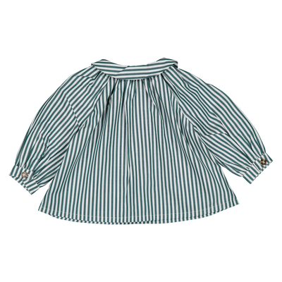 【LOIR Paris】Chemise CEZANNE GREEN STRIPES シャツ 18m,24m,36m（Sub Image-2） | Coucoubebe/ククベベ