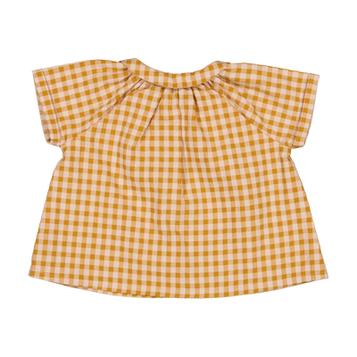 【LOIR Paris】SHIRT CEZANNE Caramel gingham tiles 半袖シャツ 12m,18m,24m,36m（Sub Image-2） | Coucoubebe/ククベベ