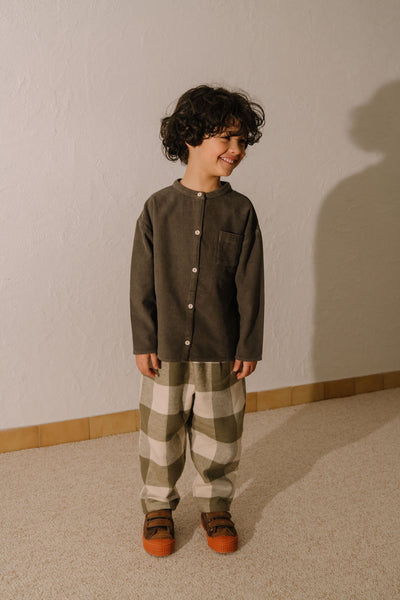 【STUDIO BOHEME】CARROT PANTS KAKI GINGHAM パンツ 12m,18m,24m,36m,4y（Sub Image-8） | Coucoubebe/ククベベ