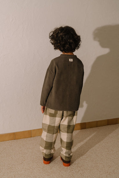 【STUDIO BOHEME】CARROT PANTS KAKI GINGHAM パンツ 12m,18m,24m,36m,4y（Sub Image-7） | Coucoubebe/ククベベ