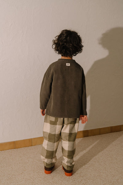 【STUDIO BOHEME】CARROT PANTS KAKI GINGHAM パンツ 12m,18m,24m,36m,4y（Sub Image-6） | Coucoubebe/ククベベ