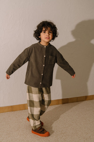 【STUDIO BOHEME】CARROT PANTS KAKI GINGHAM パンツ 12m,18m,24m,36m,4y（Sub Image-5） | Coucoubebe/ククベベ